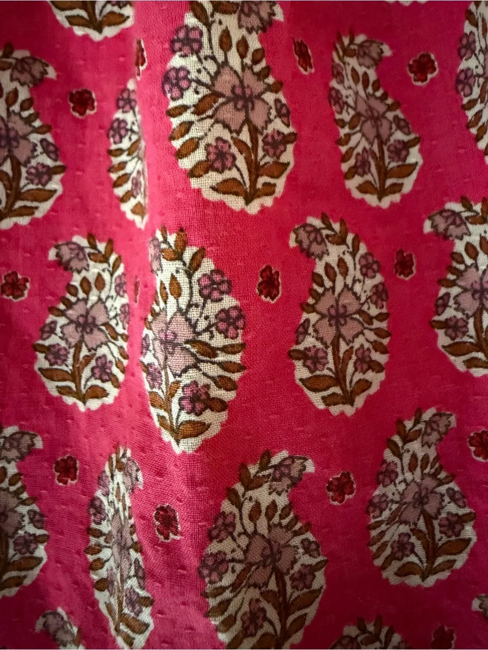 Mini Boden Pink Paisley-Print Long Sleeve Girls' Dress Top 3-4Y